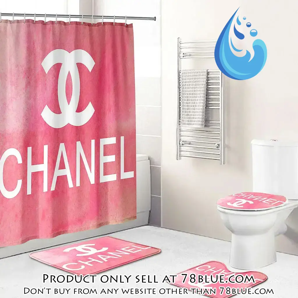 Chanel white logo pinky fashion limited luxury brand bathroom set home decor 78b5443244